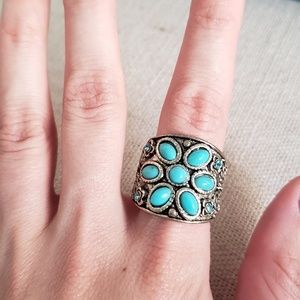 Turquoise Flower Ring